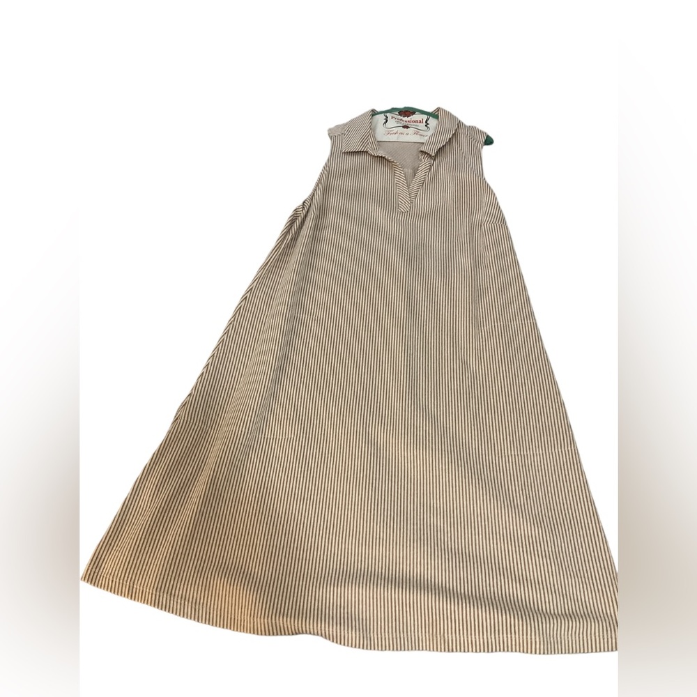 Isaac Mizrahi Live Sleeveless Structured Brown Striped Maxi Dress- size 3XT